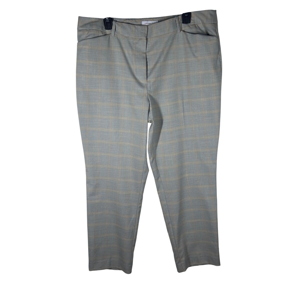 Liz Claiborne‎ Emma Grey Windowpane Ankle Pants Size 16 Career Business NEW